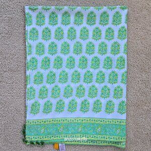 Calypso St. Barth Cotton Sarong Scarf Beads Green